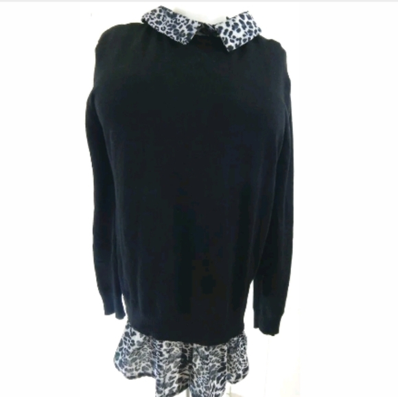 City Chic Leopard Trim Sweater - Picture 2 of 4